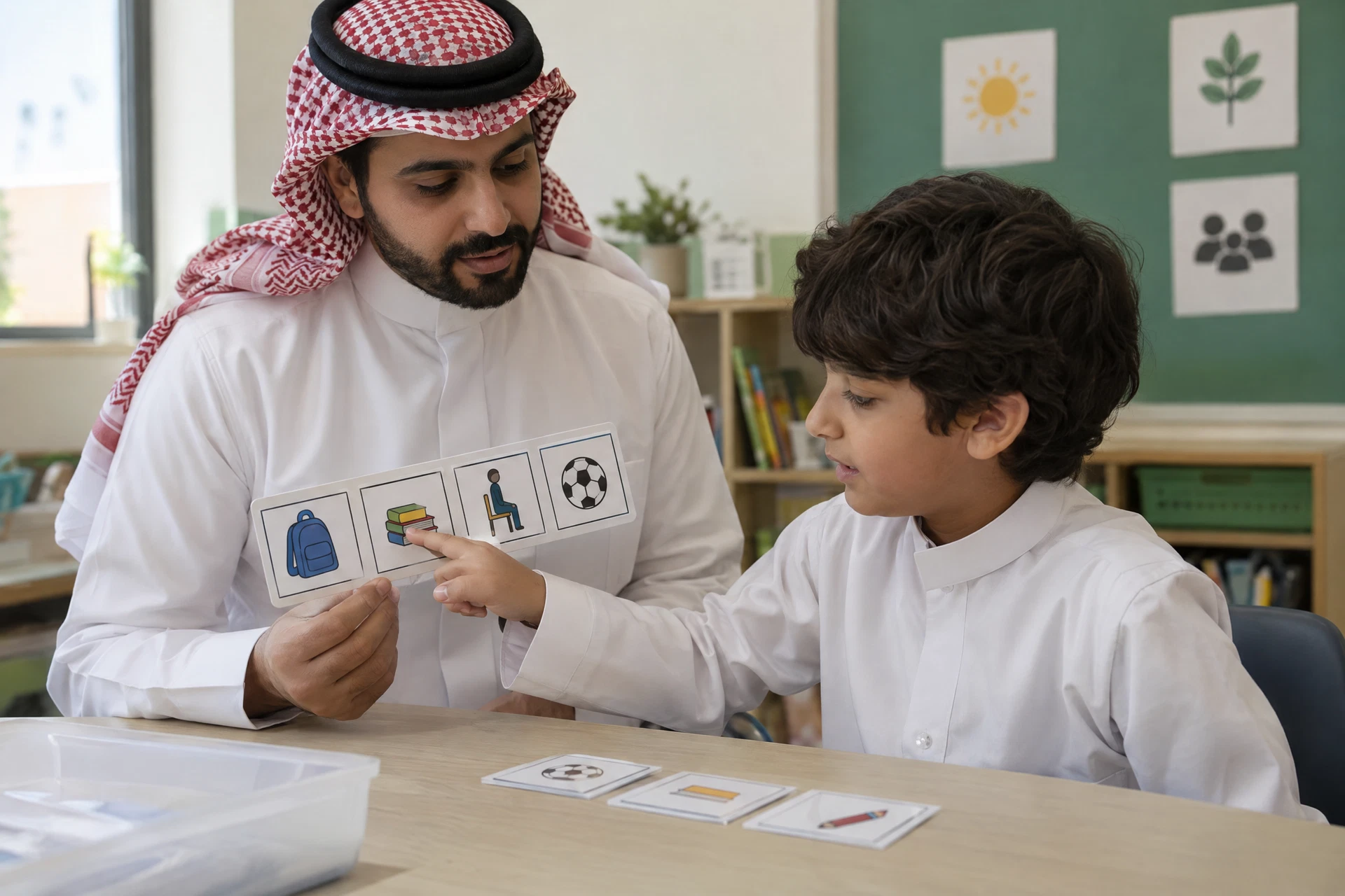 بيئة تعليمية سعودية مع تكييف يناسب اضطراب طيف التوحد