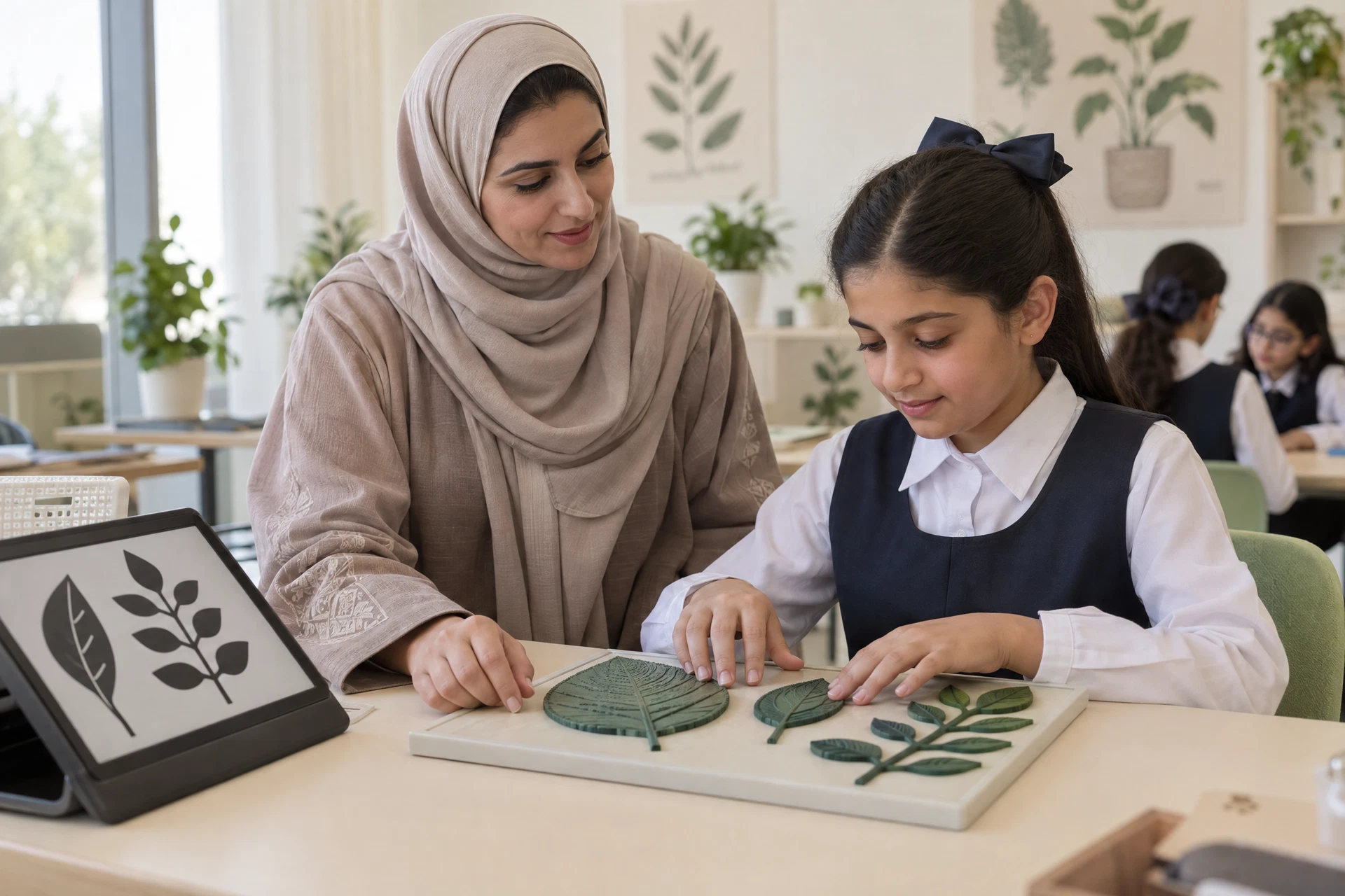 بيئة تعليمية سعودية مع تكييف يناسب الإعاقة البصرية